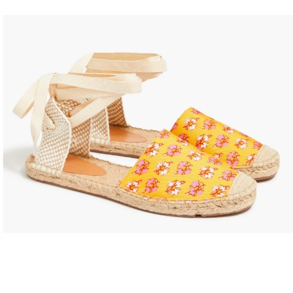 J. Crew Shoes - J. Crew Women's Printed Canvas Anke-Wrap Espadrilles Sz. 9 Style BH001